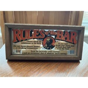 Vintage "Rules of the Bar" sign Carlton Cards LTD